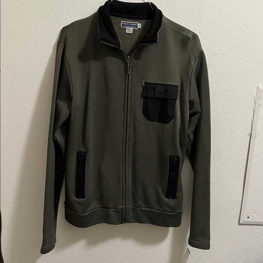 MENS Fred Perry ZIP UP JACKET​ army green size small S​​​​​​​​